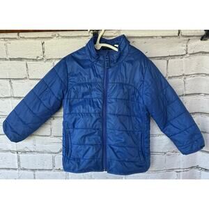 Preowned Baby Gap Boys Soft Shell Light Puffer Jacket Blue Zip Front Size 4 Year